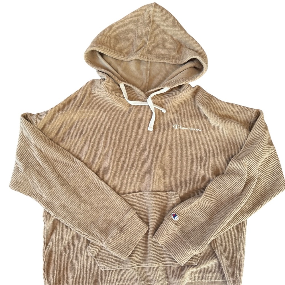 Champion Cropped Ribbed Hoodie
